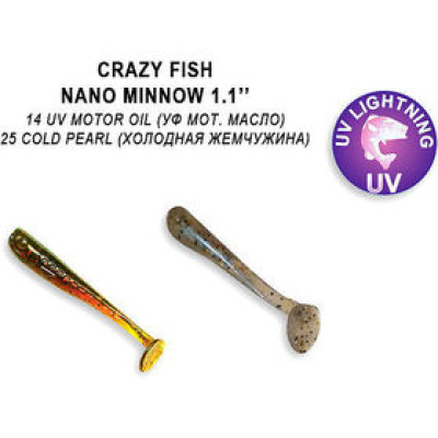 Силиконовая приманка Crazy Fish Nano Minnow 1.1" 68-27-14/25-5 / 27 мм/ Чеснок (16 шт.)