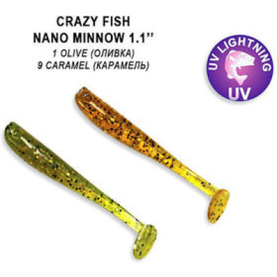 Силиконовая приманка Crazy Fish Nano Minnow 1.1" 68-27-1/9-1 / 27 мм/ Анис (16 шт.)