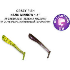 Силиконовая приманка Crazy Fish Nano Minnow 1.1" 68-27-54/67-6 / 27 мм/ Кальмар (16 шт.)