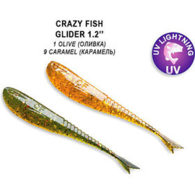 Силиконовая приманка Crazy Fish Glider 1.2" 70-30-1/9-1 / Анис / 30 мм (16шт.)