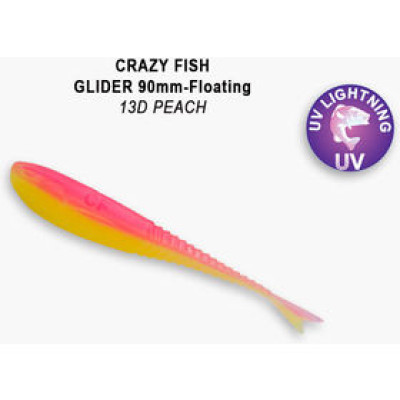 Силиконовая приманка Crazy Fish Glider 5" 37-120-13d-6-F / Кальмар /120 мм/Плавающие  (6 шт.)
