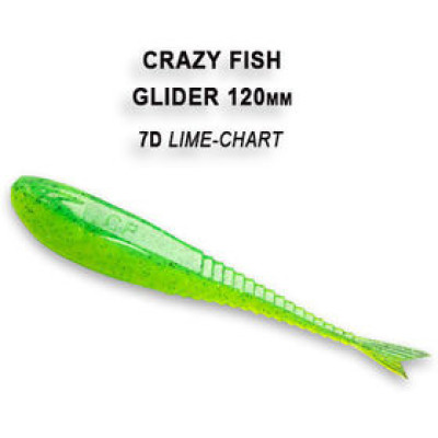 Силиконовая приманка Crazy Fish Glider 5" 37-120-7d-6 / Кальмар /120 мм/  (6 шт.)