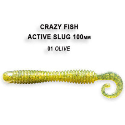Силиконовая приманка Crazy Fish Active Slug 4 / 31-100-1-6 / Кальмар / 100мм (6 шт.)