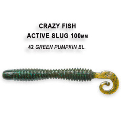 Силиконовая приманка Crazy Fish Active Slug 4 / 31-100-42-6 / Кальмар / 100мм (6 шт.)