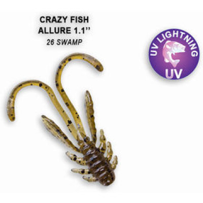 Силиконовая приманка Crazy Fish Allure 1,1 / 46-27-26-6 / Кальмар/ 27мм (10 шт.)