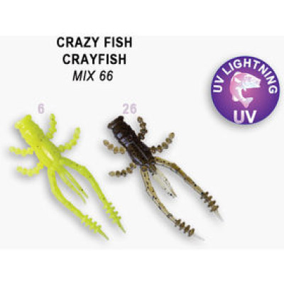 Силиконовая приманка Crazy Fish Crayfish 1.8" 26-45-M66-6 / Кальмар / 45 мм (8 шт.)