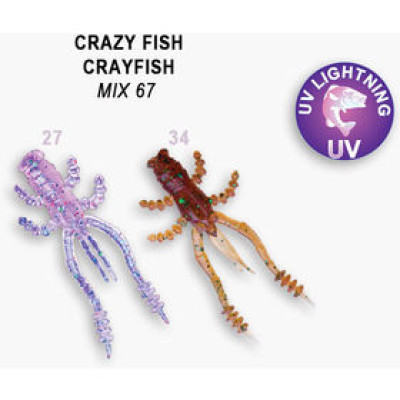 Силиконовая приманка Crazy Fish Crayfish 1.8" 26-45-M67-6 / Кальмар / 45 мм (8 шт.)