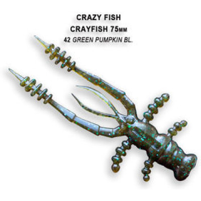 Силиконовая приманка Crazy Fish Crayfish 3" 34-75-42-6 / Кальмар / 75 мм (7 шт.)