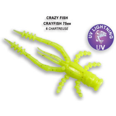 Силиконовая приманка Crazy Fish Crayfish 3" 34-75-6-6 / Кальмар / 75 мм (7 шт.)