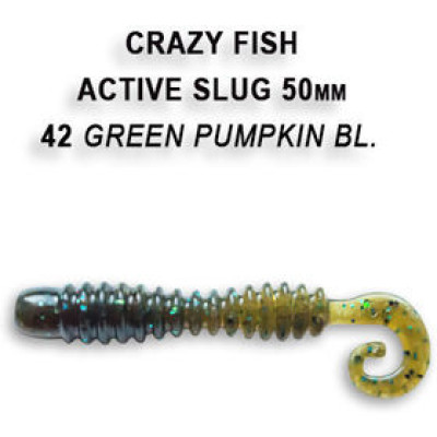 Силиконовая приманка Crazy Fish Active Slug 2 / 29-50-42-6 / Кальмар / 50мм (10 шт.)