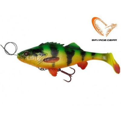 Приманка мягкая Savage Gear 4D Line Thru Perch Shad (20см 100г) Firetiger