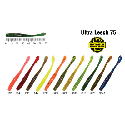 Червь Akara Eatable Ultra Leech 75 (10 шт.)