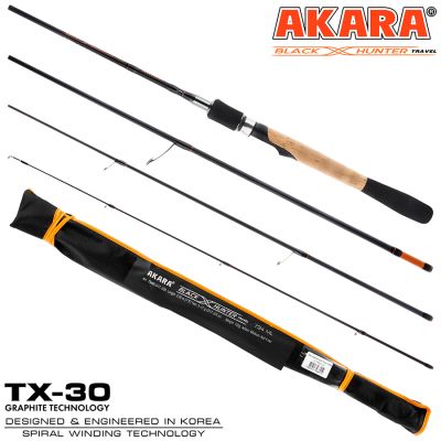 Спиннинг Аkara трэвел Akara Black Hunter Travel 734 ML, уголь, (тест 5-17), 2.2 м - фото, цена в Интернет-магазин товаров для рыбалки и туризма - Fishers.by