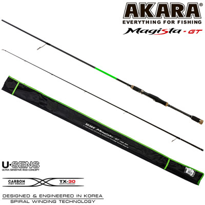 Спиннинг штекерный Akara Magista GT MH902. уголь, ( тест 10.5-35), 2.70 м