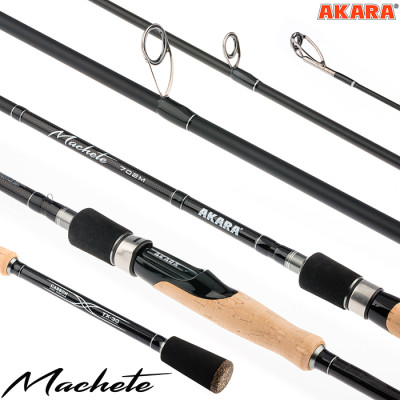 Спиннинг штекерный Akara Machete 802 МH, уголь, (тест 17-45), 2.4 м - фото, цена в Интернет-магазин товаров для рыбалки и туризма - Fishers.by