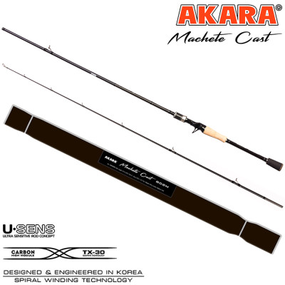 Спиннинг штекерный Akara Machete Cast 702 H , уголь, (тест 21-62), 2.1 м