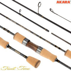 Спиннинг штекерный Akara Trout Time, уголь, (тест 0.4-3.5), 1.83м
