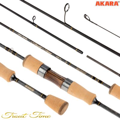Спиннинг штекерный Akara Trout Time, уголь, (тест 0.4-3.5), 1.83м - фото, цена в Интернет-магазин товаров для рыбалки и туризма - Fishers.by