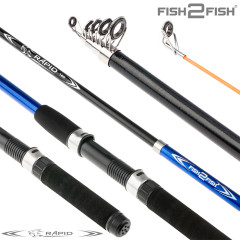 Спиннинг телескопический, стекловолокно, к/с Fish2Fish Rapid Blue , (тест 10-40), 2.4 м