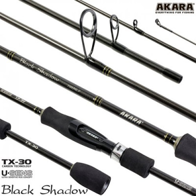 Спиннинг Аkara SL1001 Black Shadow TX-30. уголь, (тест 3.5-10.5), 2.44 м - фото, цена в Интернет-магазин товаров для рыбалки и туризма - Fishers.by