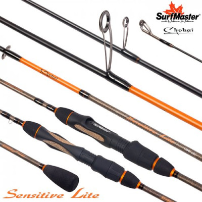 Спиннинг штекерный Surf Master Chokai Series Sensitive Light UL, уголь, (тест 0.8-7), 1.8 м