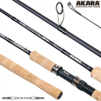 Спиннинг штекерный Akara Zester IM7, уголь, (тест 10-30), 2.4 м - фото, цена в Интернет-магазин товаров для рыбалки и туризма - Fishers.by