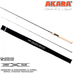 Спиннинг штекерный 2 колена Akara Trout E.L Sport UL с разнесенной ручкой, уголь, (тест 0.5-4.5), 1.98 м