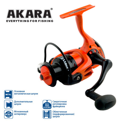 Катушка безынерционная Akara Active AF 2000, 4 ш.п.+ 1 р.п. - фото, цена в Интернет-магазин товаров для рыбалки и туризма - Fishers.by