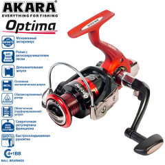 Катушка безынерционная Akara Optima 1000, 4 ш.п.+ 1 р.п.
