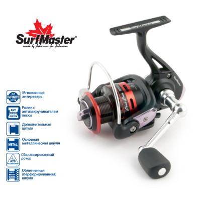 Катушка безынерционная Surf Master Black Bass FB 2500, 5 ш.п.+ 1 р.п. - фото, цена в Интернет-магазин товаров для рыбалки и туризма - Fishers.by
