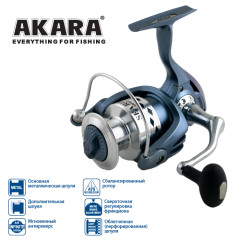 Катушка безынерционная Akara Sea Rider SRF 4000, 4 ш.п.+ 1 р.п.