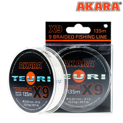 Плетёный шнур Akara Teuri X-9 135м, белый