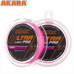 Плетёный шнур Akara Ultra Light PRO Green 100 м, розовый