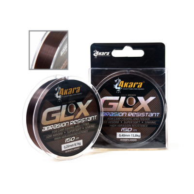 Леска для карповой и фидерной ловли Akara GLX Abrasion Resistant Brown 150 м, коричневая