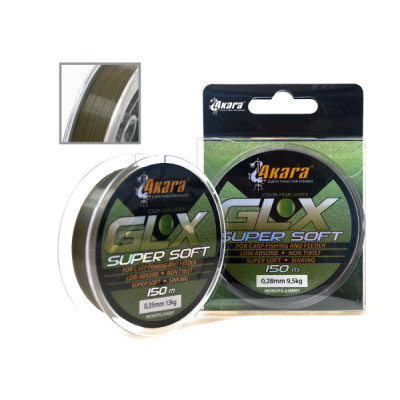 Леска для карповой и фидерной ловли Akara GLX Super Soft Pearl Green 150 м, жемчужно-зеленая
