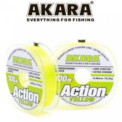 Леска Akara Action Yellow 100 м, желтая