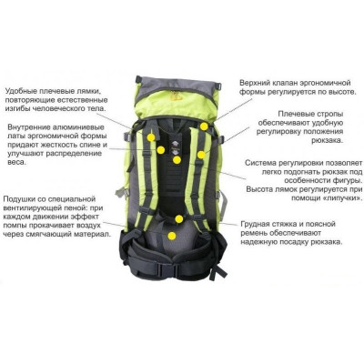 Рюкзак Travel 80 Grey Helios 80 л