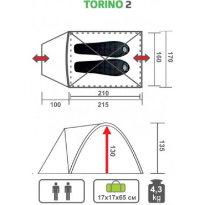 Палатка TORINO-2 PREMIER (двухместная)