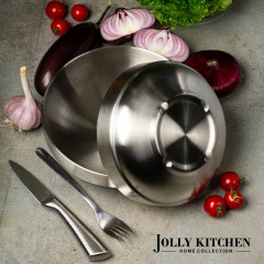 Миска Jolly Kitchen матовая с двойными стенками, нержавеющая сталь, 1 л