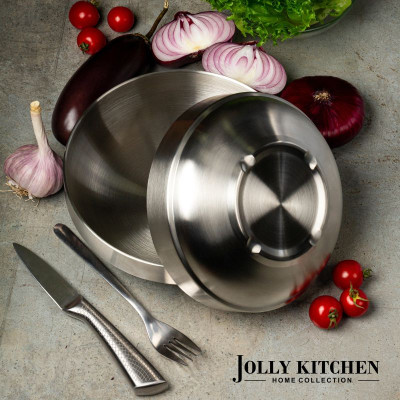 Миска Jolly Kitchen матовая с двойными стенками, нержавеющая сталь, 1 л