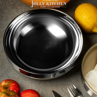 Миска Jolly Kitchen глянцевая с двойными стенками, нержавеющая сталь, 1.5 л