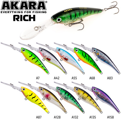 Воблер Akara Rich 60F (плавающий, минноу, заглубление 1-2.5 м)