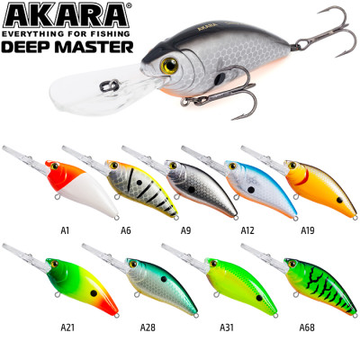 Воблер Akara Deep Master 60 F (плавающий, акустический, троллинг 1.8-3.2 м)