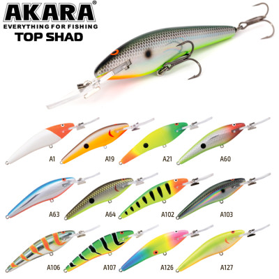 Воблер Akara Top Shad 105F (плавающий,троллинг 3.5-5 м)