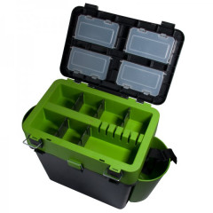 Ящик зимний "FishBox" Hellios зеленый двухсекционный (19 л)
