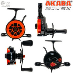 Катушка зимняя мультипликаторная Akara Practic SX, 3 ш.п.+ 1 р.п.