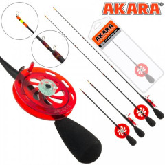 Удочка зимняя Akara Ledeer N с катушкой, ручка из плотной пенки, (тест 3-15), 55 см