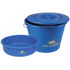 Ведро "Волжанка" пластиковое с крышкой и тазиком 25л