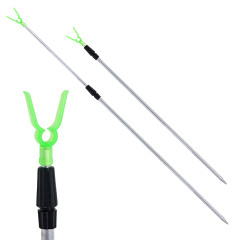 Подставка для удочки, телескопическая двуxколенная ,алюминиевая, V-образная Ф12 100 cм