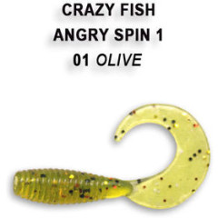 Силиконовая приманка Crazy Fish "Angry spin 1" 20-25-1-6 / Кальмар / 25мм (8 шт.)